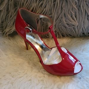 Alfani Talia Platform Pumps Rosso Red Patent